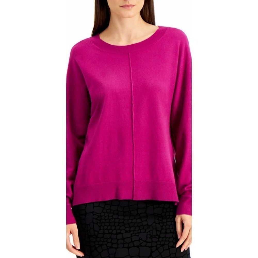 Alfani Pullover Sweater Top XL Rose Women's Seam-Front Relaxed NEW‎